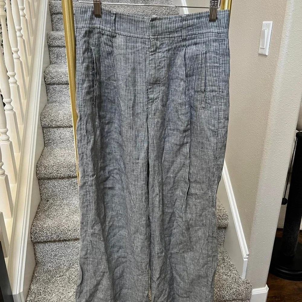 Everlane linen striped pants Highrise Breathable euro ren coquette lagenlook 4